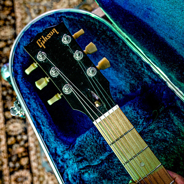 Vectra® 3.2 Form-Fit SG® Style Pro-Form® USA Molded Guitar Case Open closeup on Guitar headstock