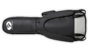 black and grey traditional 1/2 size guitar case